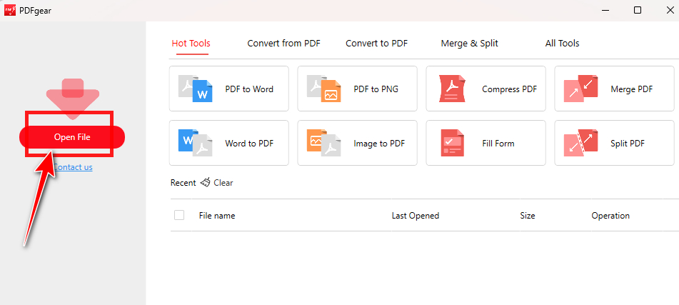 Open PDF File with PDFgear