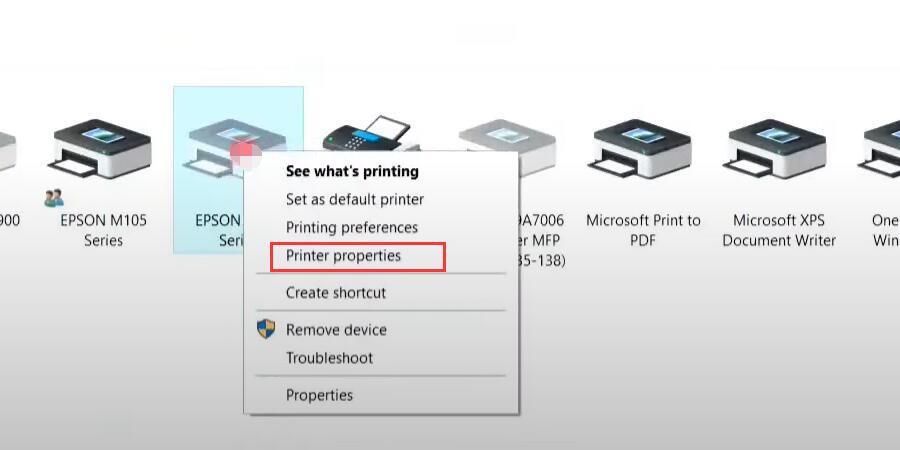 View Printer Properties