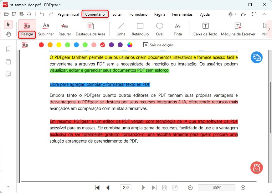 Abra a Ferramenta de Destaque