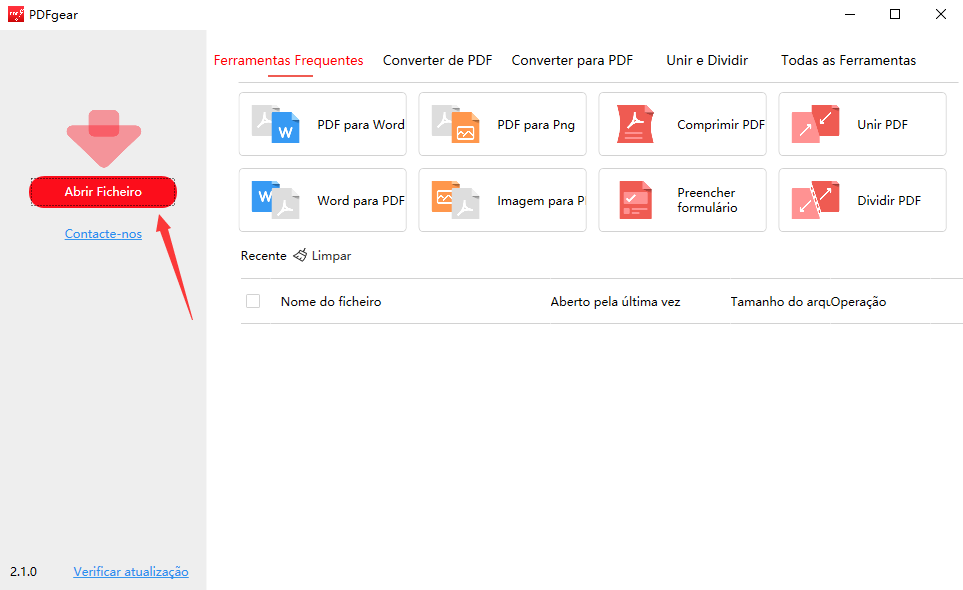 Abra o arquivo PDF que deseja editar no PDFgear desktop
