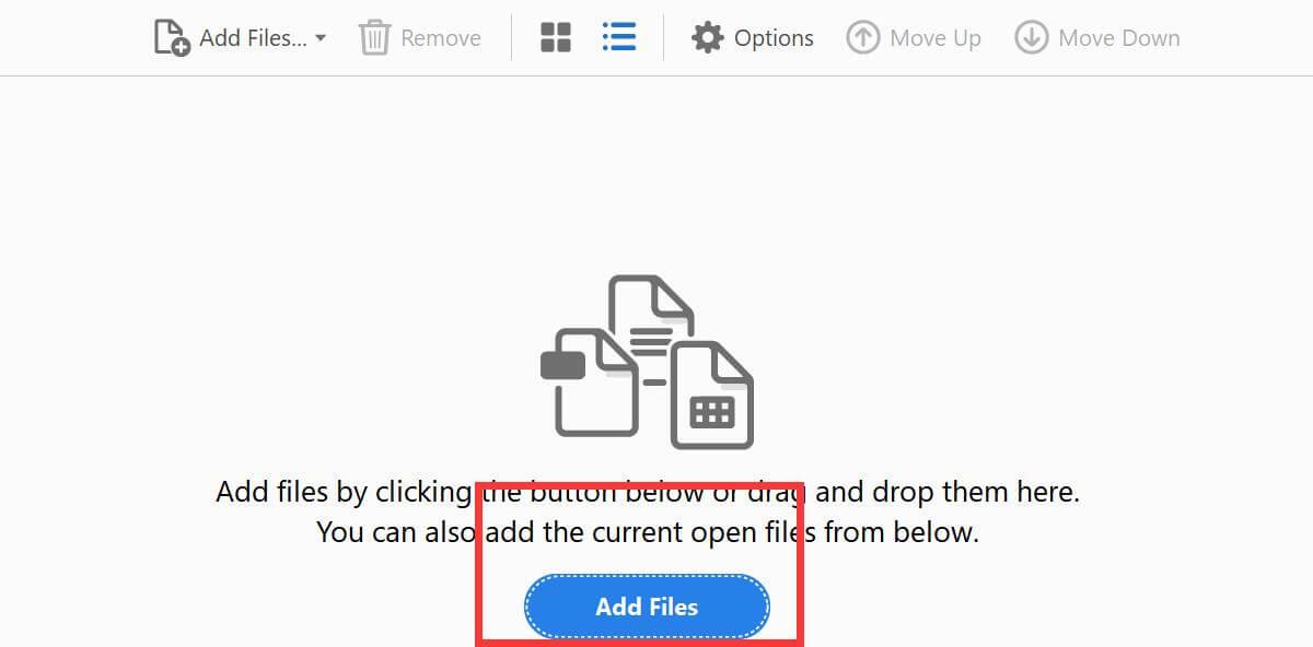 Adicionar vários arquivos PDF no Adobe Acrobat