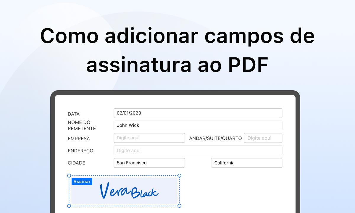 adicionar campo de assinatura ao pdf