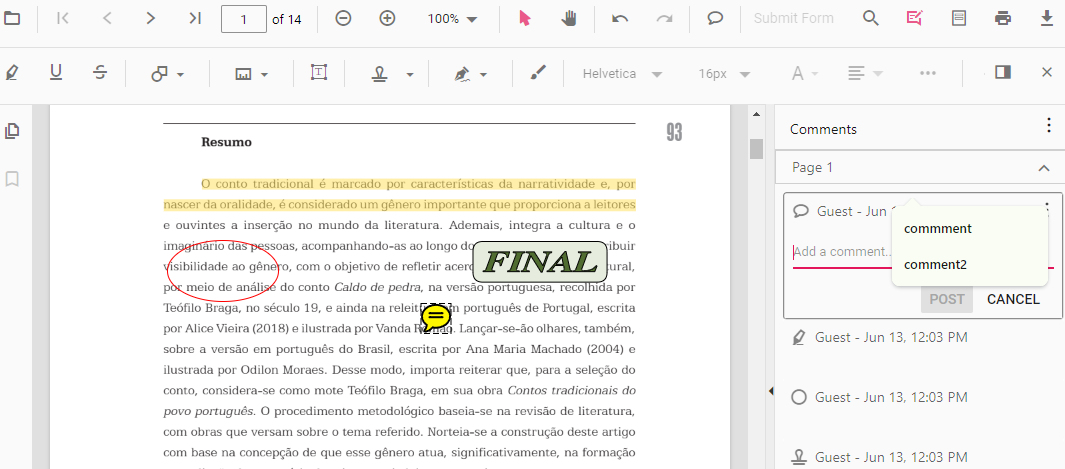 Marcar PDF no PDFgear