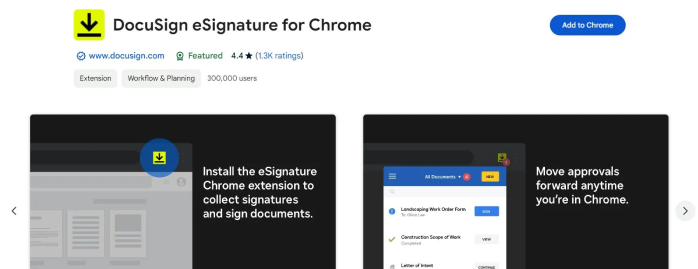 Adicionar extensões de assinar PDF no Chrome