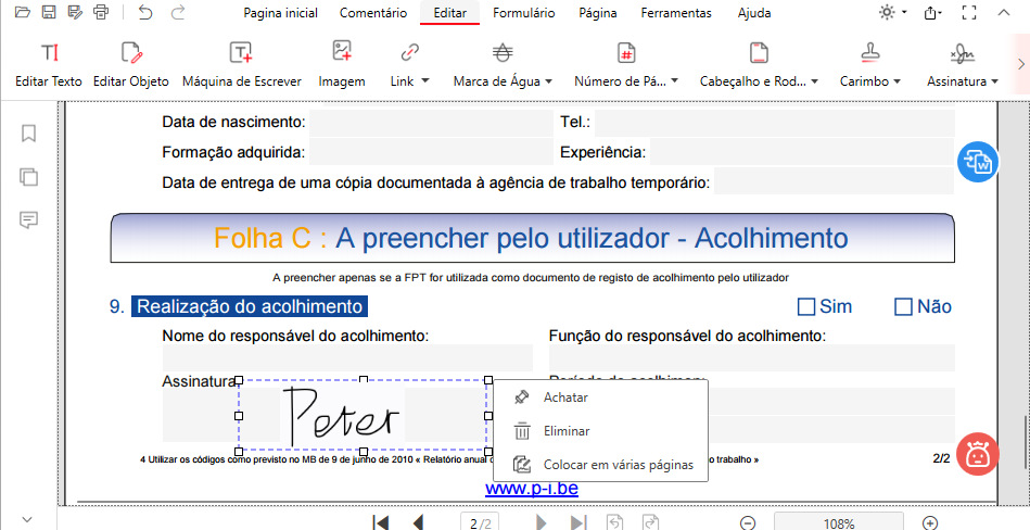 Ajustar os Detalhes da Assinatura