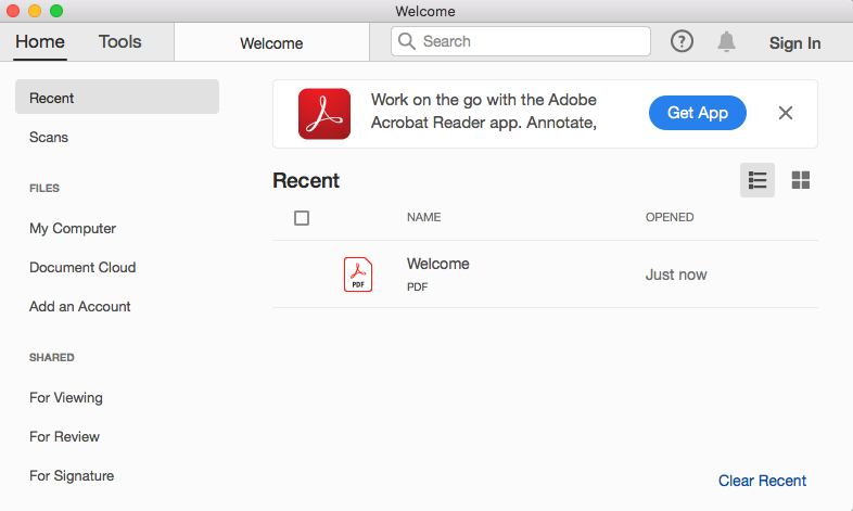 Baixar o Adobe Acrobat no Mac para converter JPG para PDF