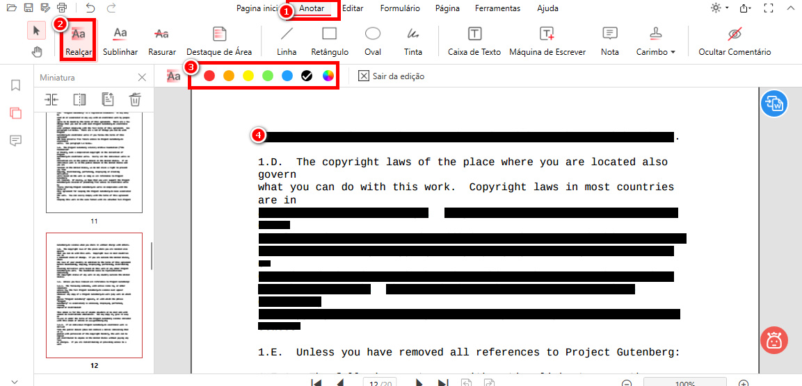 Redigir PDF com o PDFgear