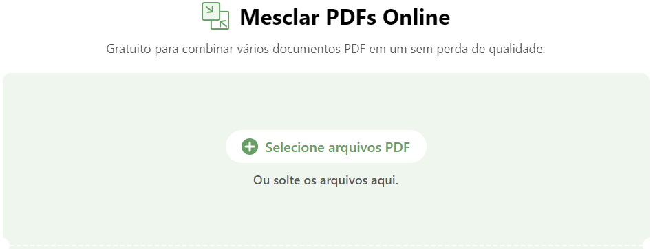 Fazer o Upload do PDF para a Mescladora Online