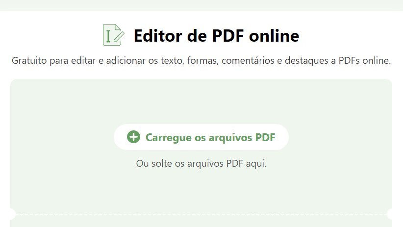 Carregue os arquivos PDF