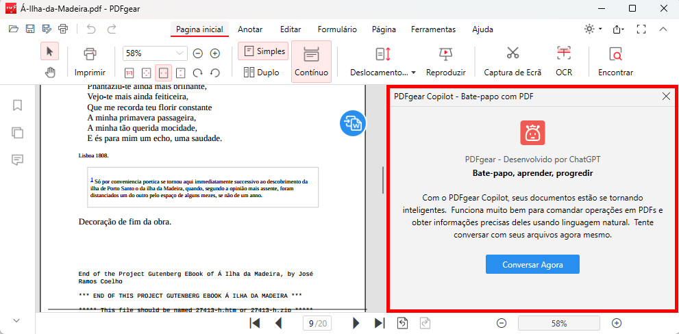 Conversando com PDF com o PDFgear