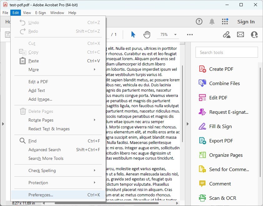 Verificar Preferências