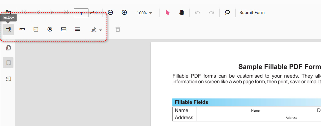 Escolher área preenchível