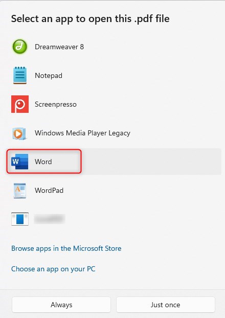 Abrir um PDF no Microsoft Word