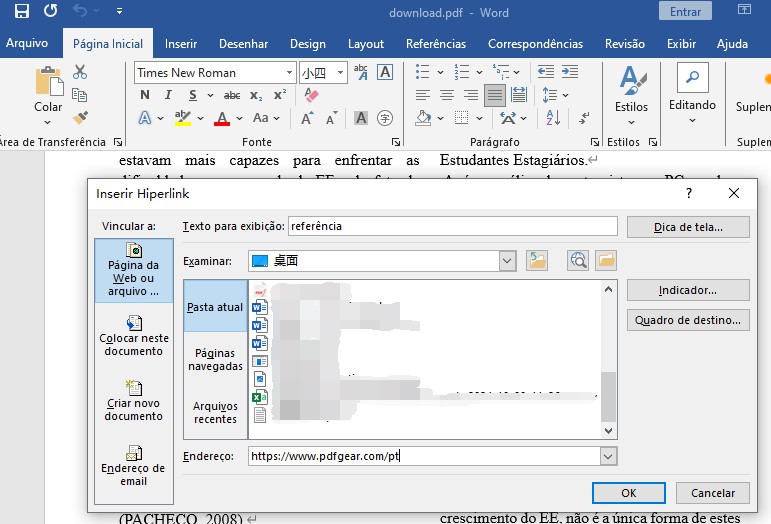 como colocar link clicavel em pdf