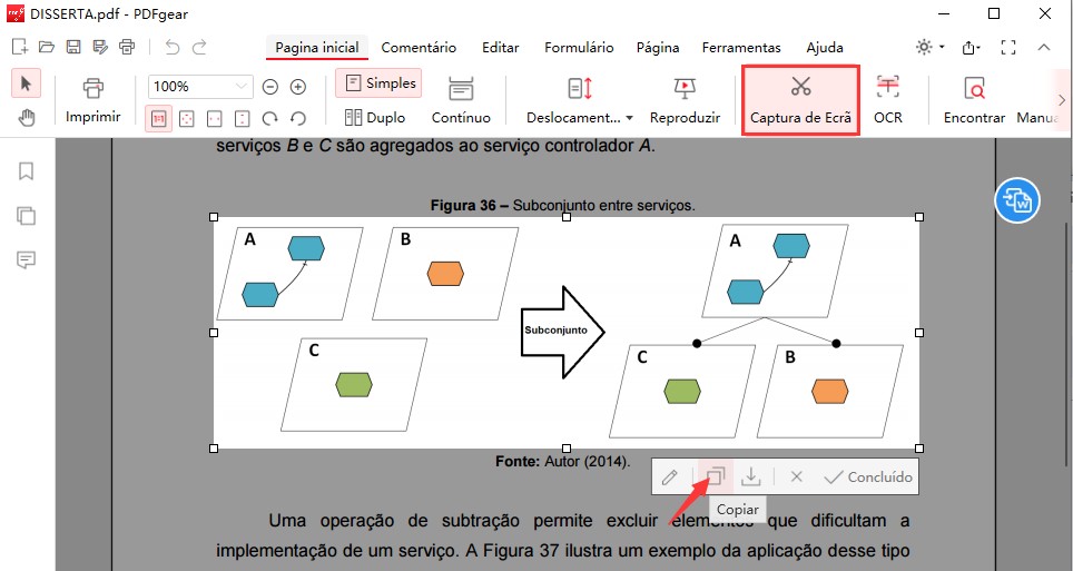 como copiar imagem de pdf para word