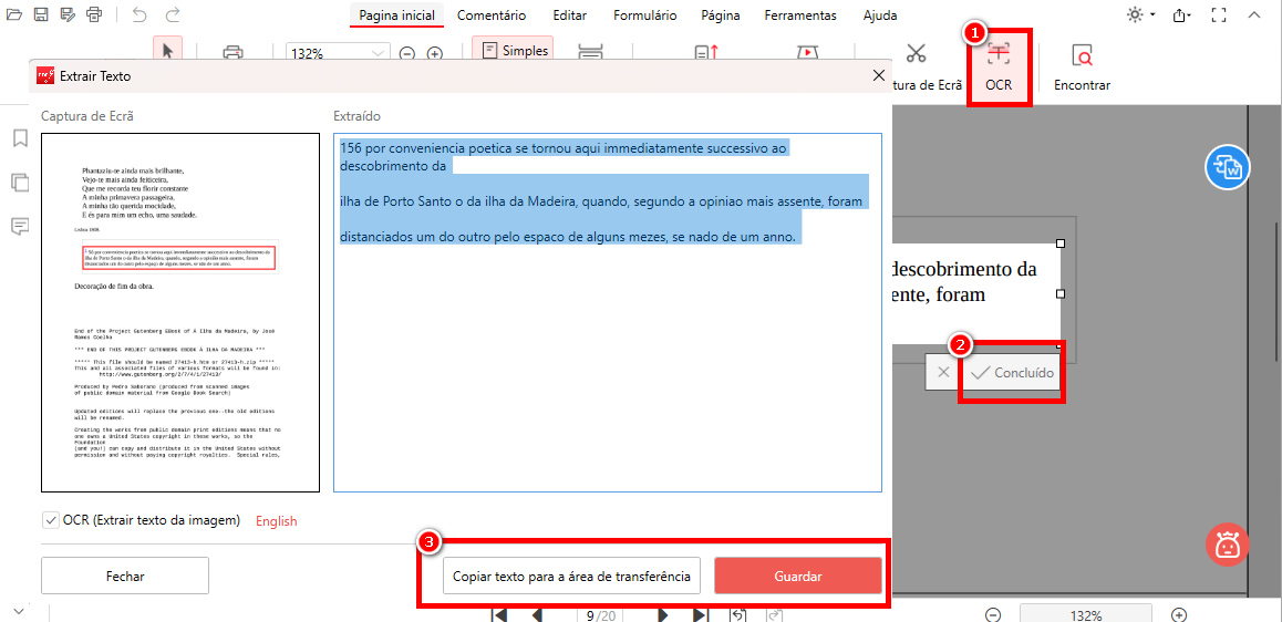 Extrair Texto com Botão OCR