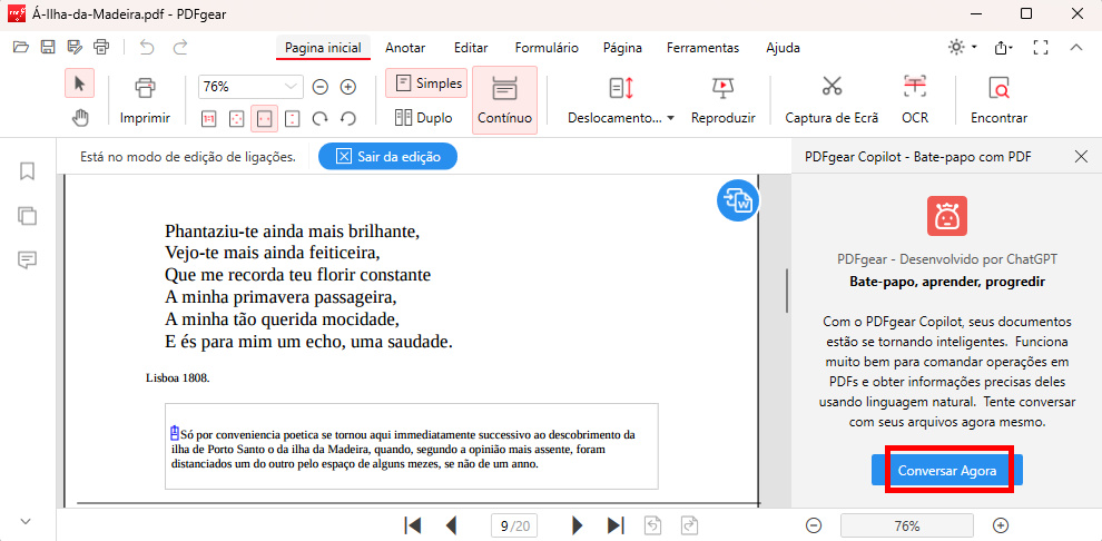 Conversar com PDFs com o Chatbot PDFgear