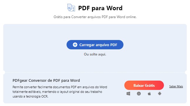 como inserir pdf no word online