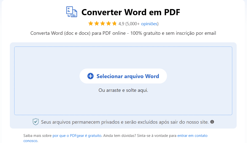 Converter Word para PDF Online Grátis