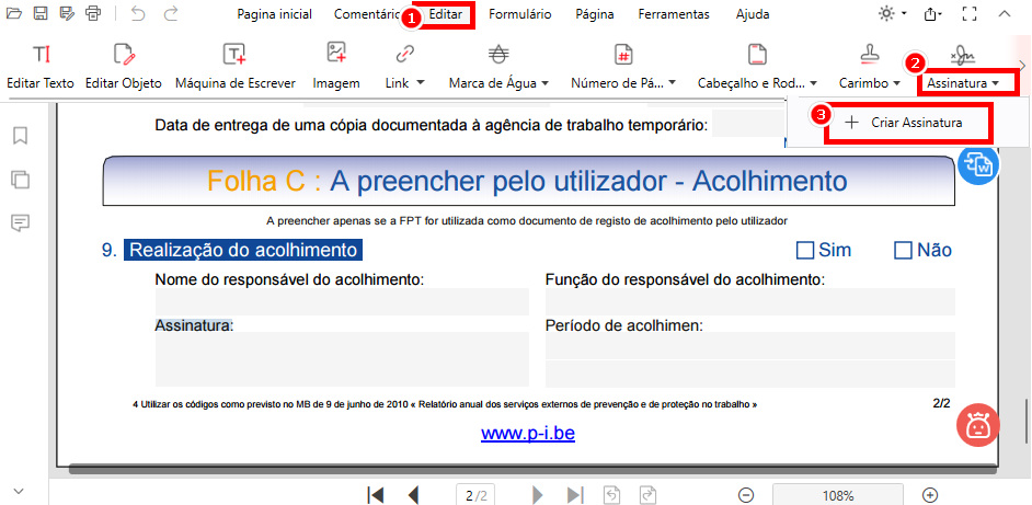 Criar uma assinatura no PDFgear