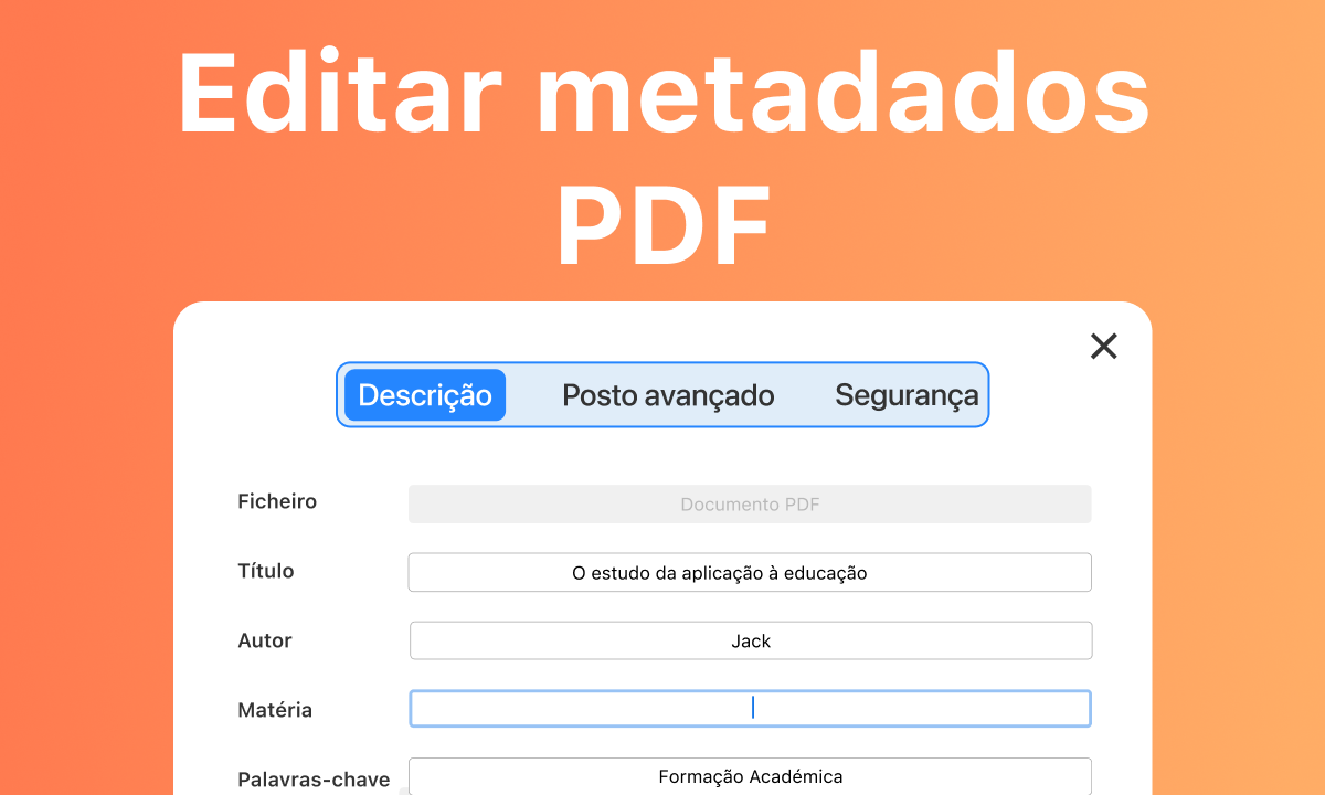 Editar metadados PDF