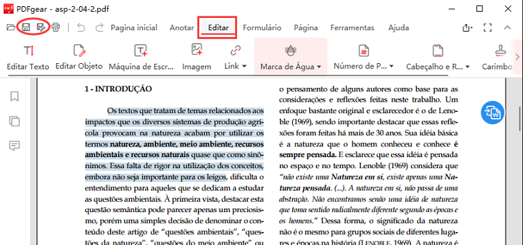 Editar PDF Grátis com PDFgear desktop