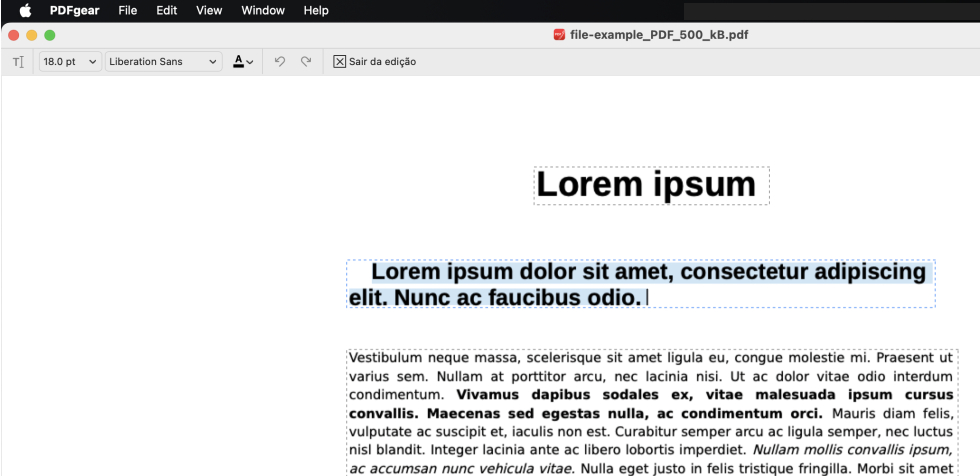 Editar Texto em PDF no PDFgear