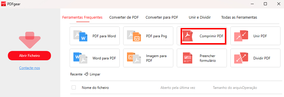 Localize o Recurso de Compressão de PDF