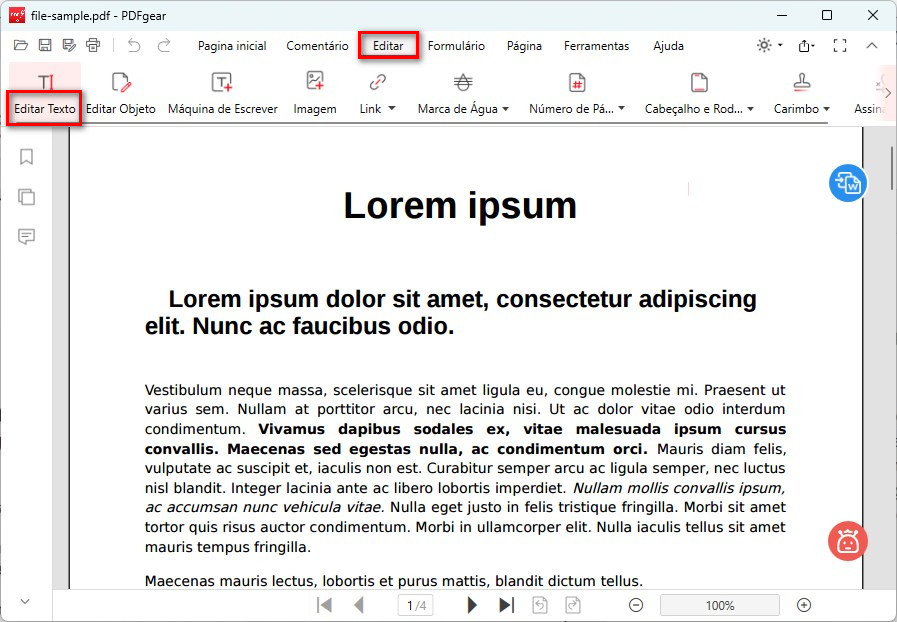 Entrar no Modo de Edição