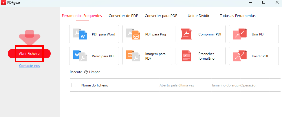 Carregar um PDF para o PDFgear