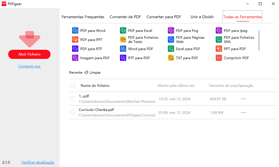 Fazer currículo em PDF gratuito com PDFgear