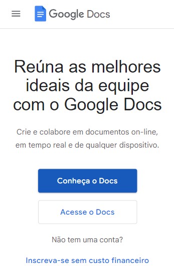 Fazer documento em PDF no celular com Google Docs