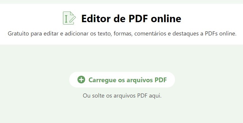 Fazer Upload de PDF para o Editor Online