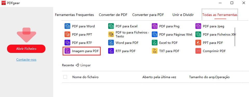 como enviar foto em pdf