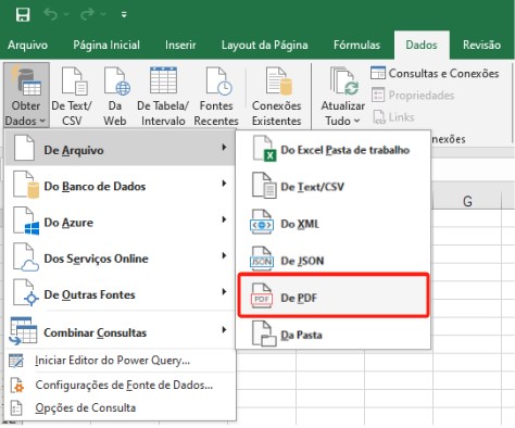 extrair dados de pdf para excel