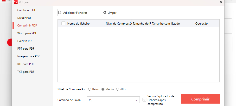 Importar Arquivos PDF para o PDFgear