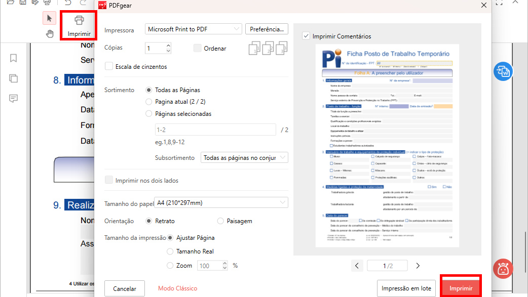 Imprimir Seu Documento com PDFgear