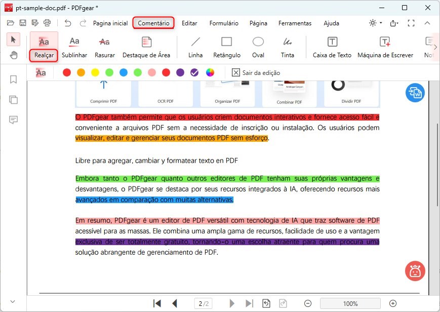 Marcadores de PDF PDFgear