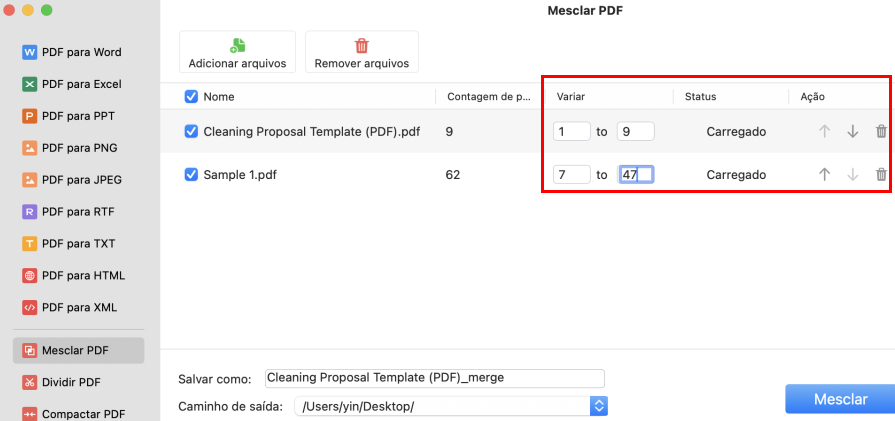 Unir Arquivos PDF com PDFgear para Mac