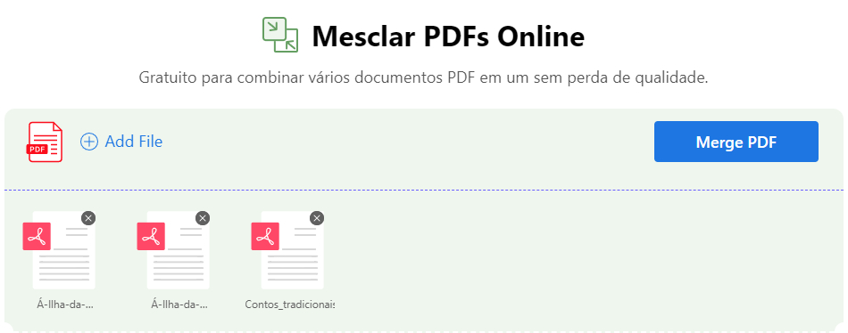 Unir Arquivos PDF no Combinador Online do PDFgear