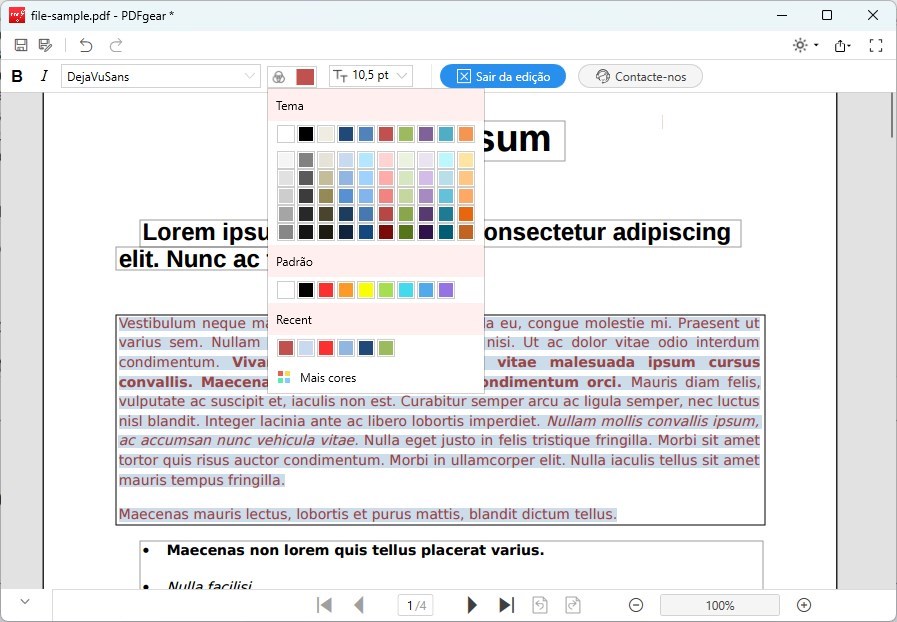 Mudar a Cor da Letra em PDF com PDFgear