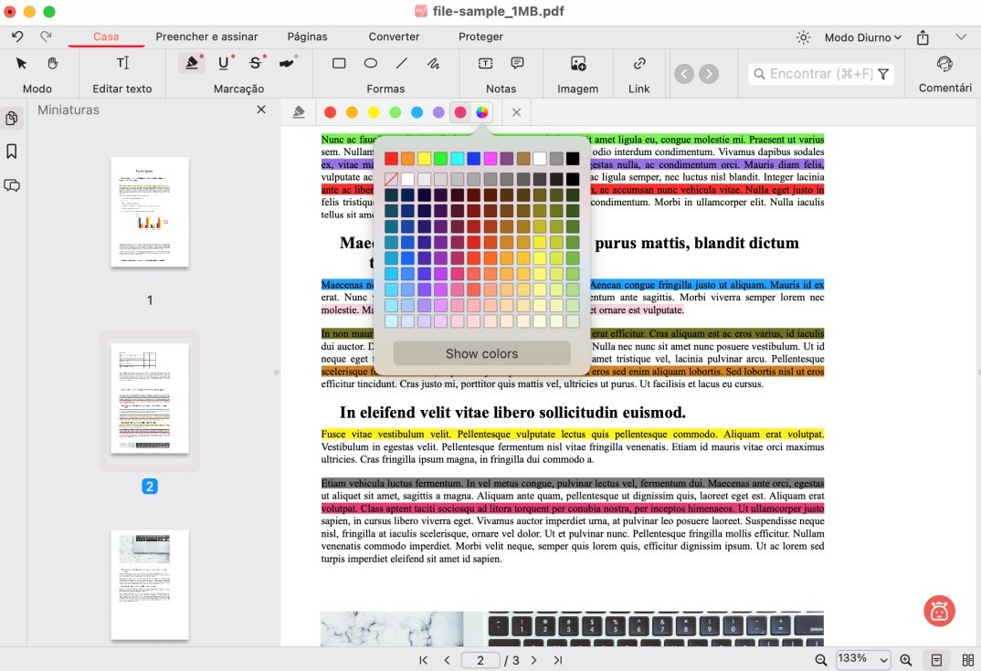 Mudar Cor do Destaque de Texto