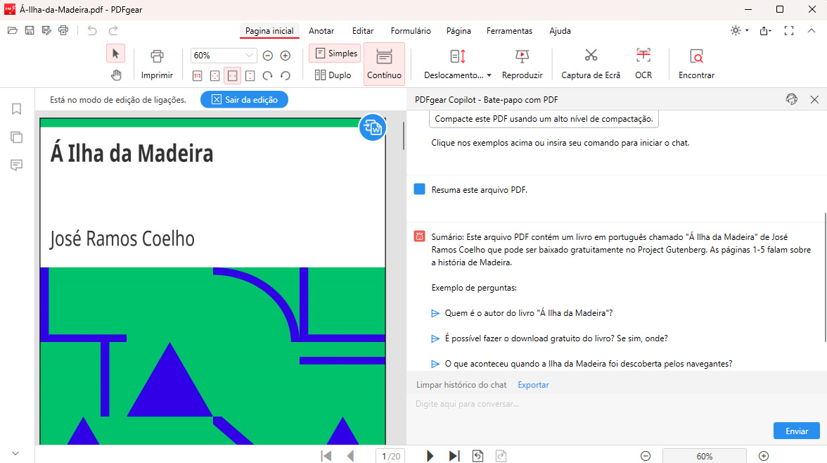 Receber respostas do Chatbot PDFgear
