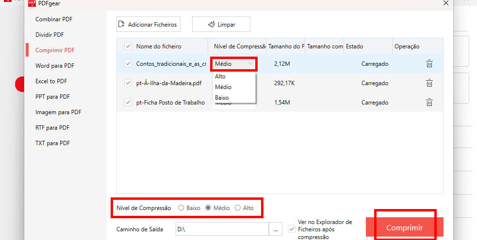 Obter Seus Arquivos PDF Comprimidos