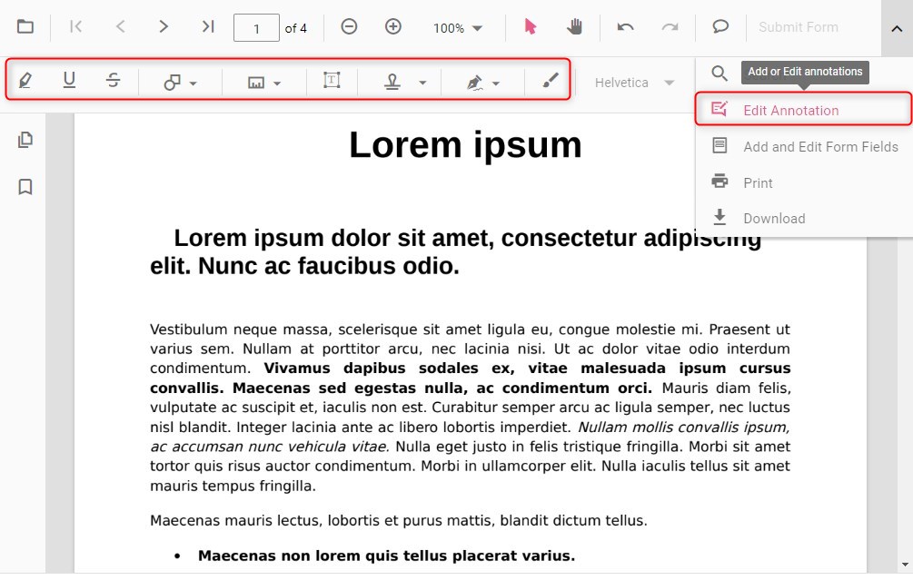 Abrir as Ferramentas de Anotação