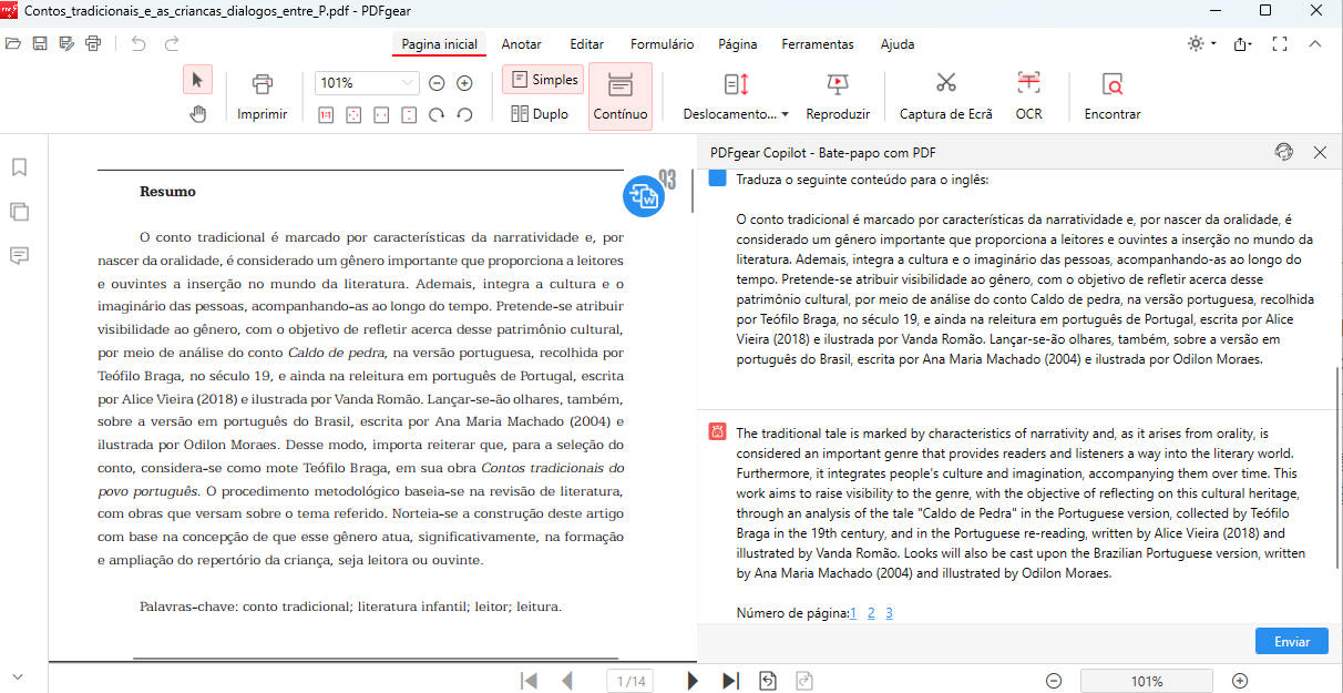 Tradutor de PDF com IA do PDFgear