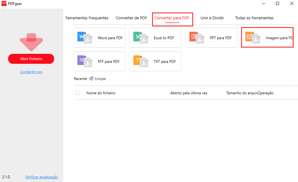 PDFgear Conversor de JPG para PDF Grátis