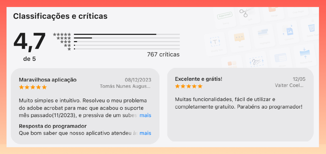 Avaliações do PDFgear