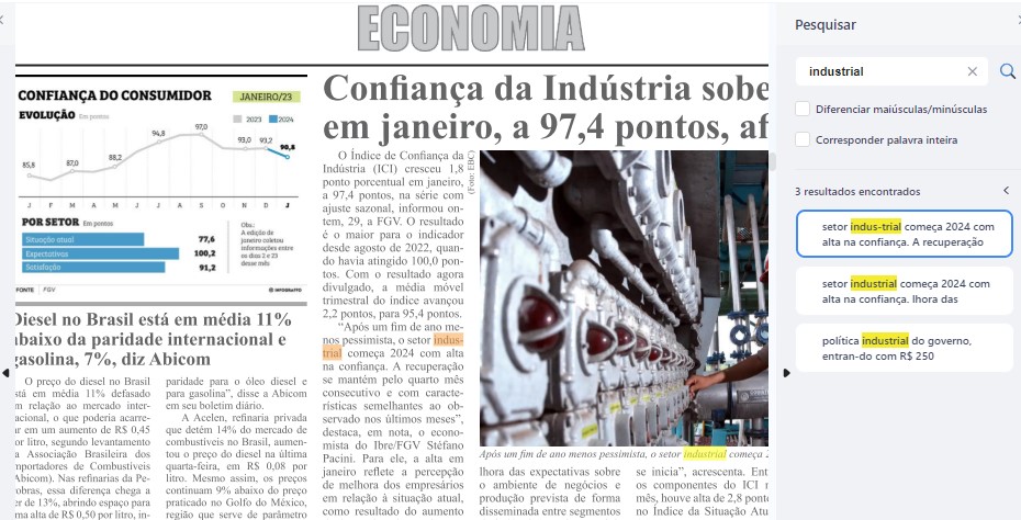 Pesquisar no PDF com atalho