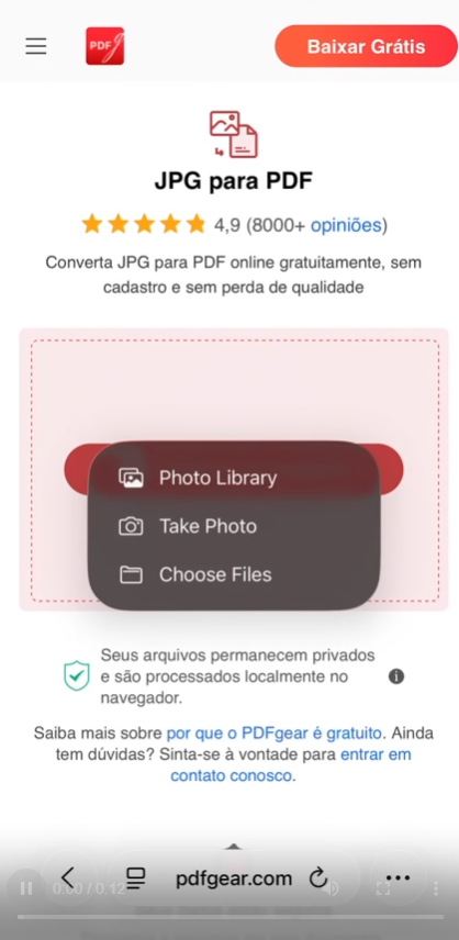 Imagem para PDF no iPhone